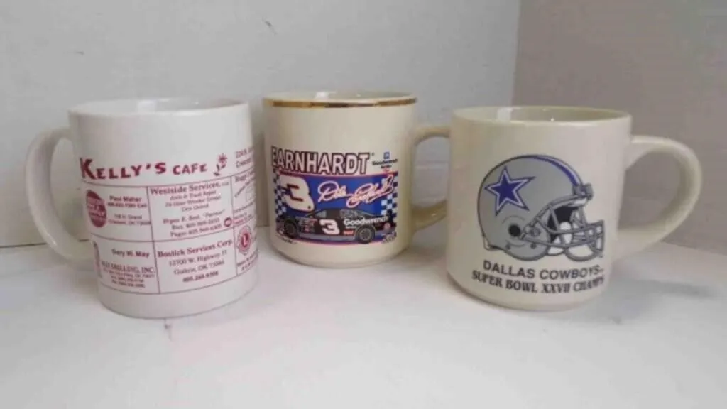 Vintage Collection of 3 Advertising Graphic Mugs