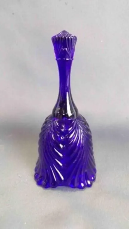 Vintage Fenton Art Glass Cobalt Blue Dinner Bell