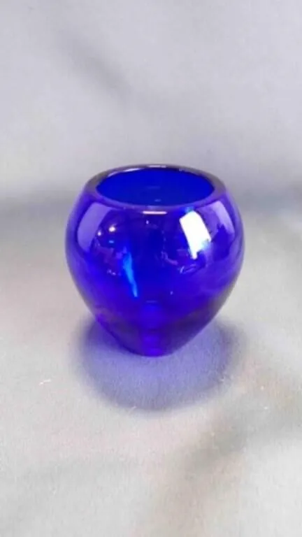 Vintage Modern Cobalt Blue Glass Rose Bowl/Vase