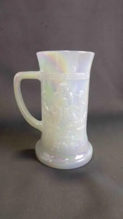 Vintage Moonglow Iridescent Milk Glass Beer Stein