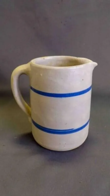 Vintage Salt-Glazed Stoneware Ceramic Pitcher