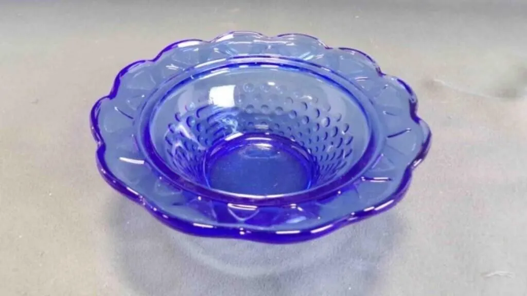 Vintage Fenton Cobalt Hobnail Pressed Candy Dish