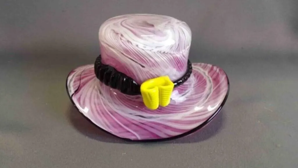 Vintage "Mouth Blown" Hand-Polished Glass Hat
