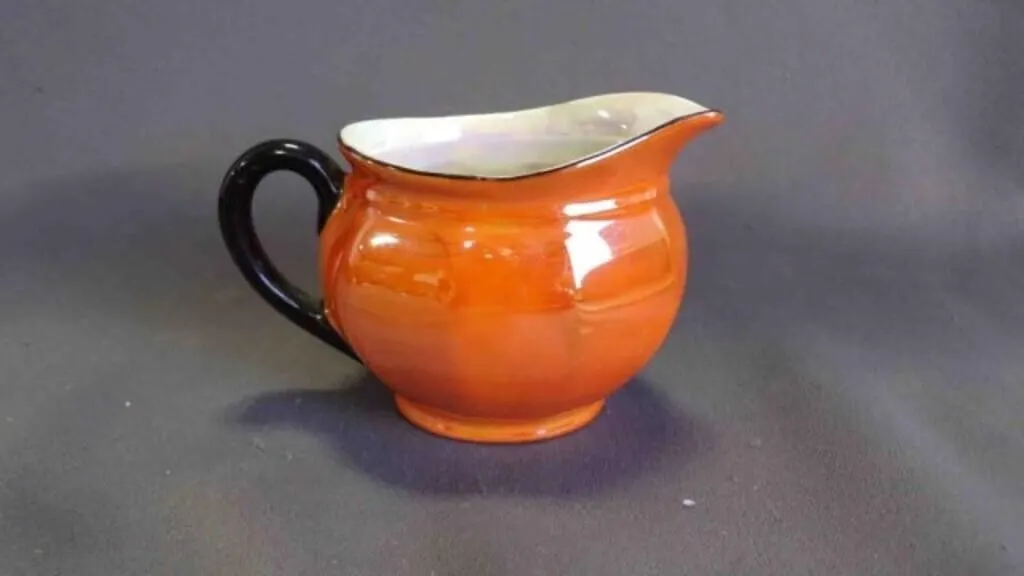 Vintage Orange Ceramic Glazed Creamer Pitcher