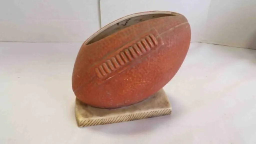 Vintage Hand-Painted Ceramic Football Planter