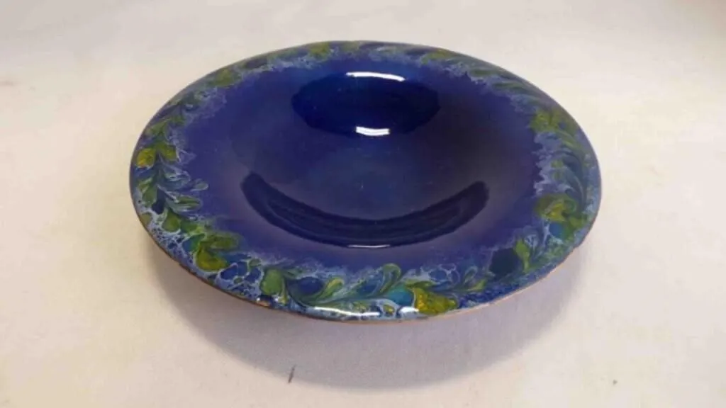 Vintage Blue/Green/Gold Swirl Pattern Artisan Bowl