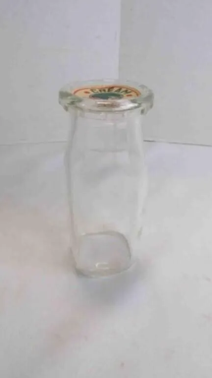 Vintage Miniature Individual Glass Cream Bottle w/