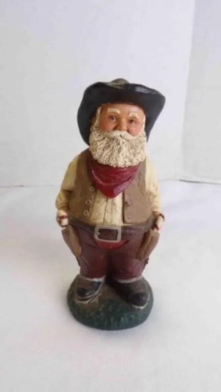 Charming Hand-Painted Western Cowboy Santa Figure