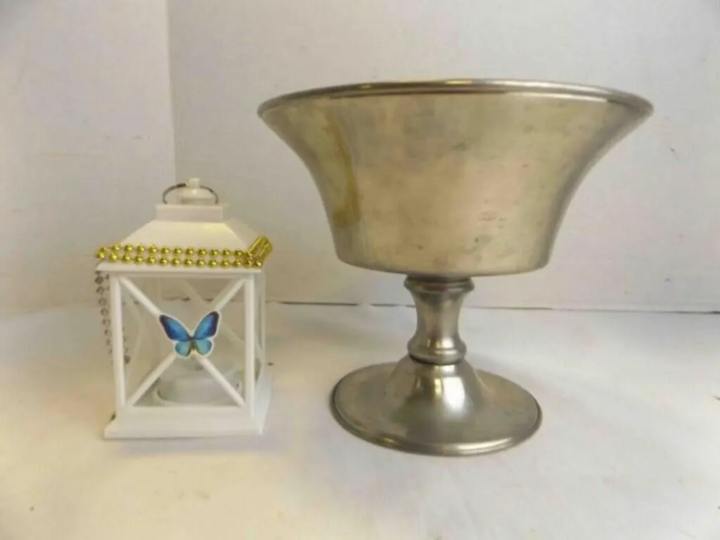 Woodbury Pewter Pedestal Candy Dish Bowl 6" Tall