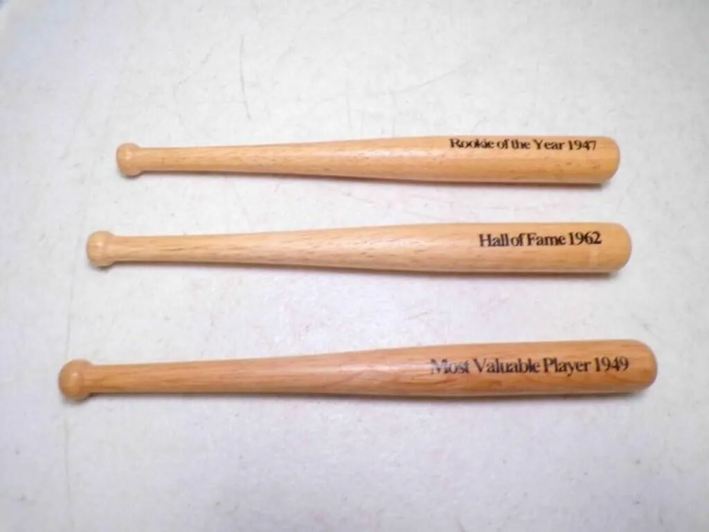 (3) 7" Mini Wooden Bats - 1947 Rookie of the Year