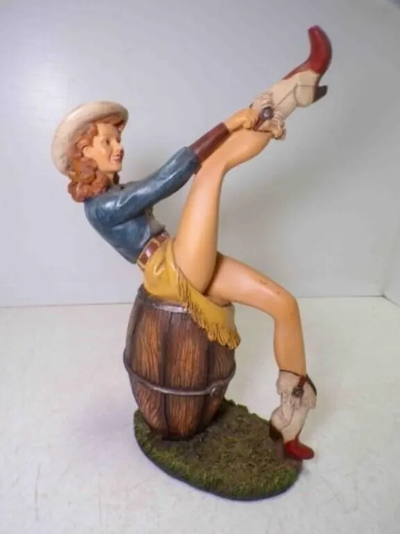 Hit the Leather Cowgirl Pin-Up Series Resin