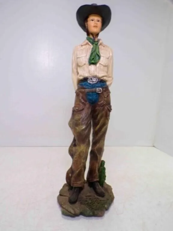 Resin Cowgirl Figurine - Made in China