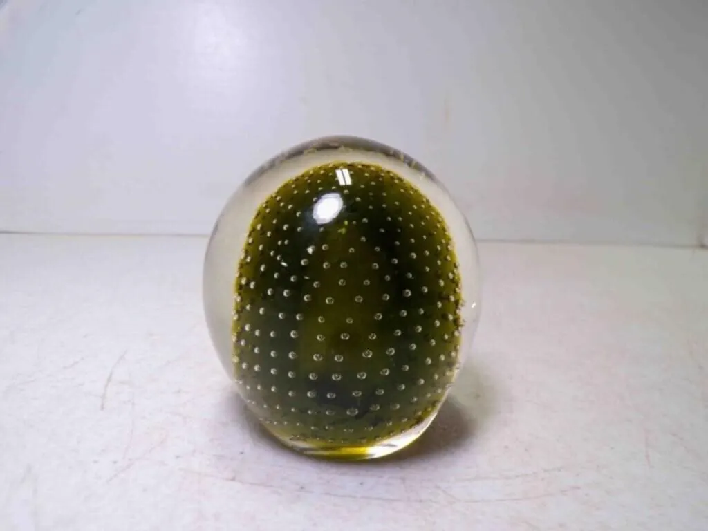 Vintage Hand Blown GRIM Art Glass Paper Weight