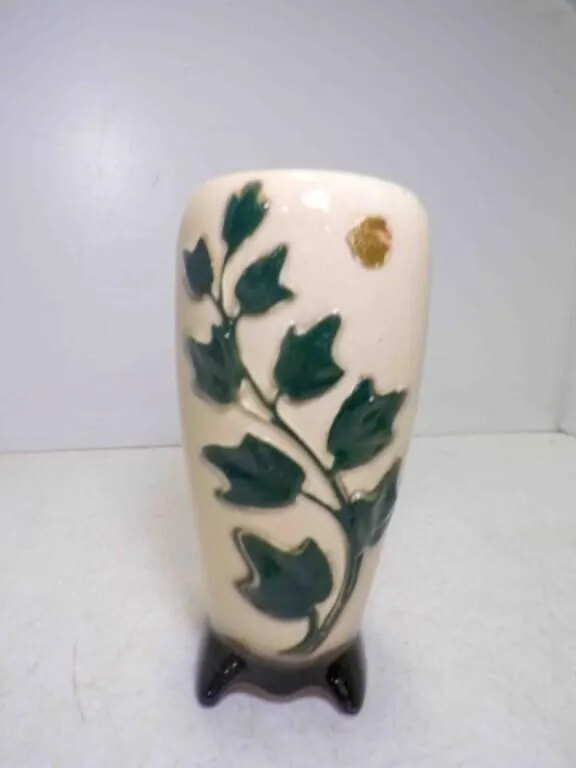 Vintage Royal Copley Ceramic Footed Vase Embossed
