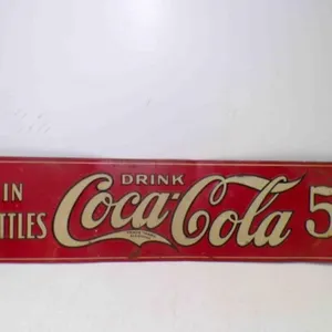 Original 1920s Embossed Metal Coca-Cola in Bottles