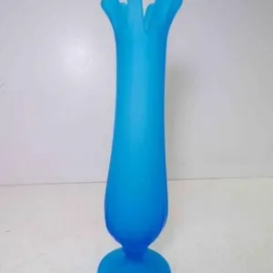 Vintage Westmoreland Satin Blue Swung Vase