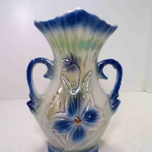 Vintage Hand Painted Lusterware Vase Brazil?