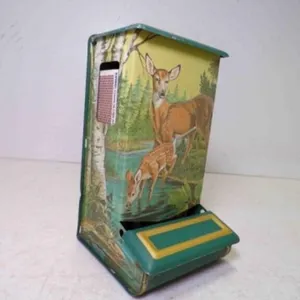 Vintage JASCO Litho Tin Wall Mount Matchbox Holder