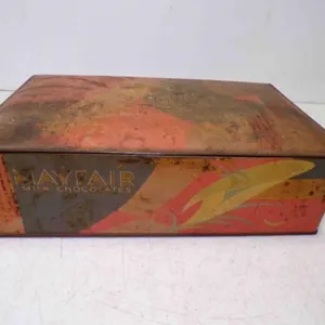 Vintage Mayfair Chocolates Metal Tin Art Deco