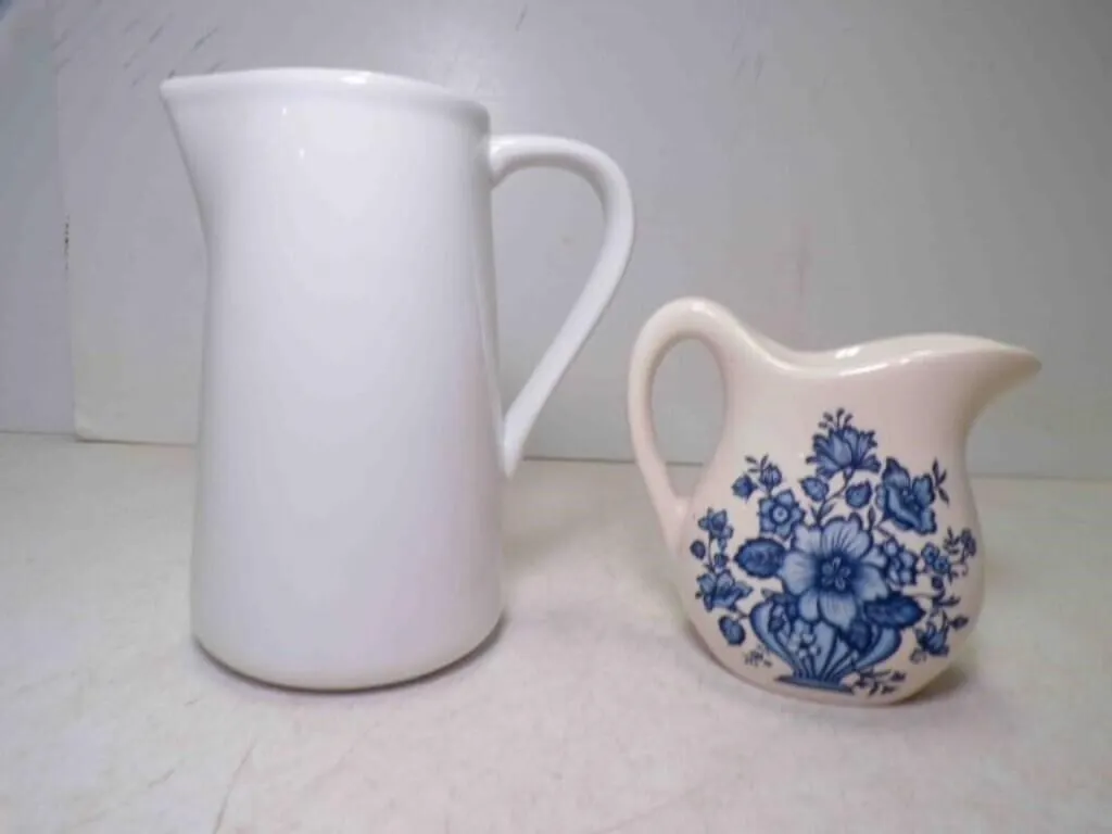 Everyday White Porcelain Pitcher & Small Vintage