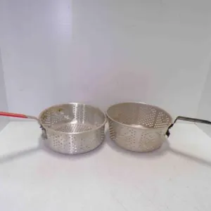 (2) Large Aluminum Fryer or Stock Pot Straining