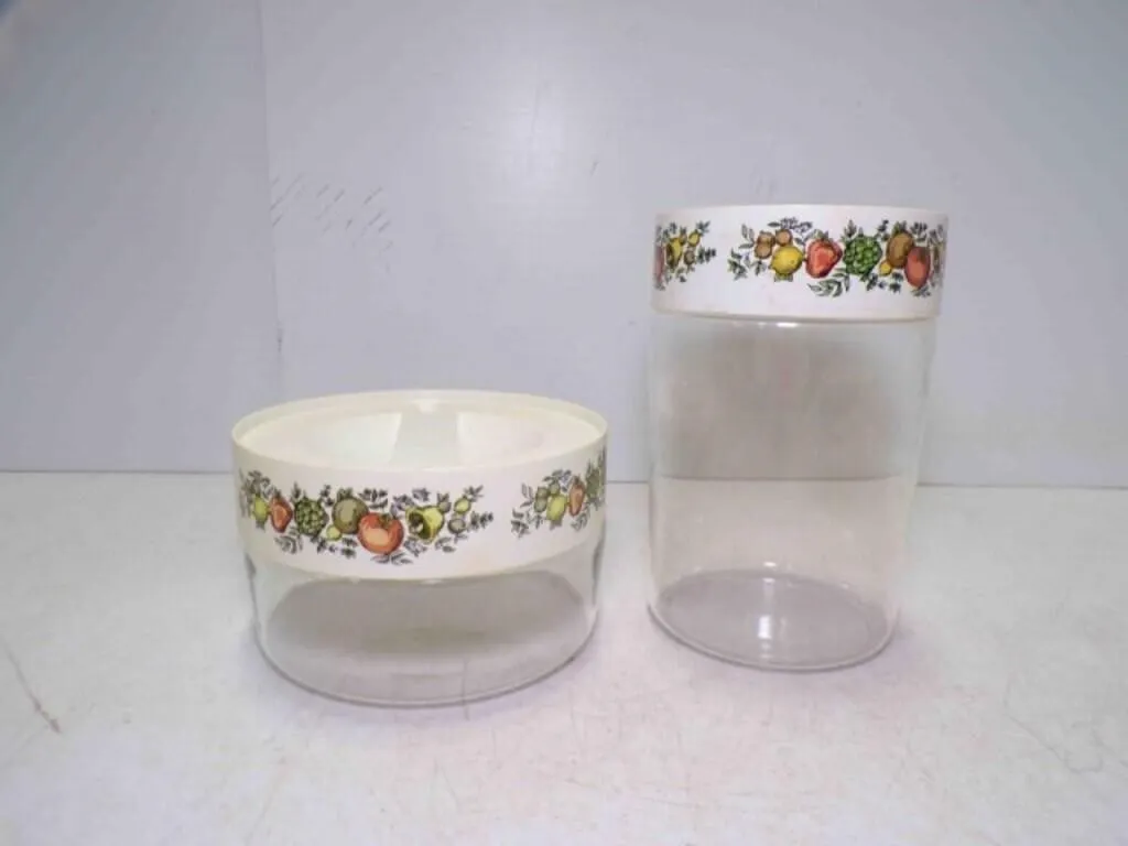 (2) 1970s PYREX Spice of Life See N Store Glass