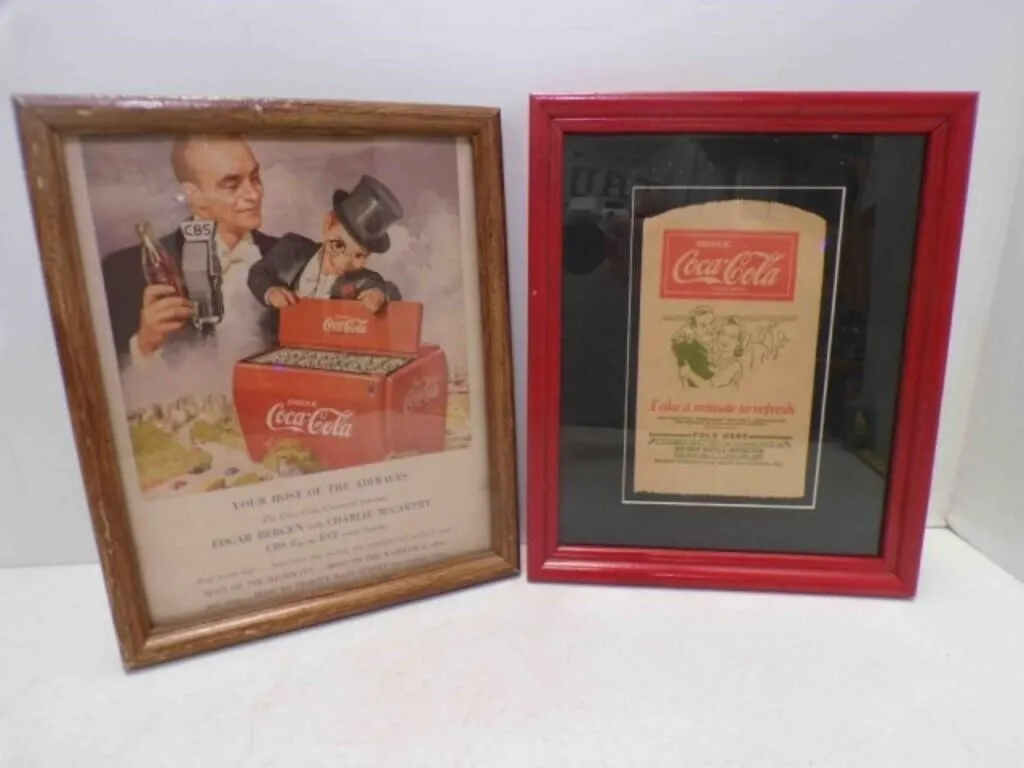 Framed 1950 Coca-Cola Advertisement & Framed