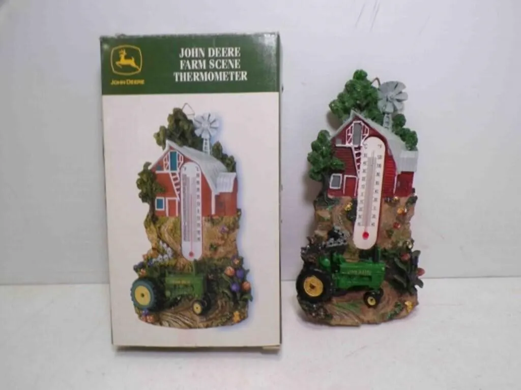 John Deere Farm Scene Thermometer