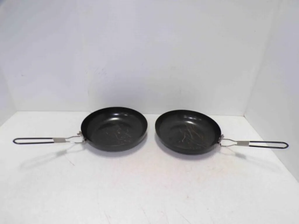 (2) Coleman Portable Camping Frying Pans Folding
