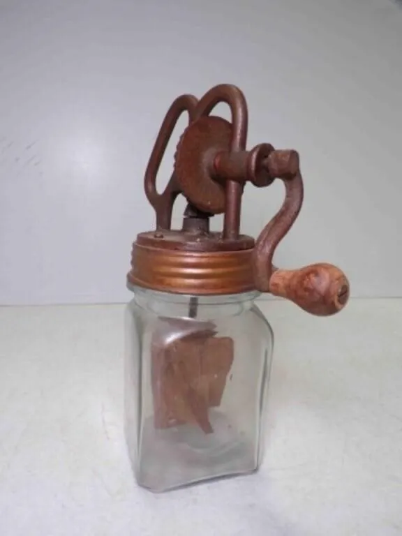 Miniature Dazey Hand Crank Butter Churn & Jar