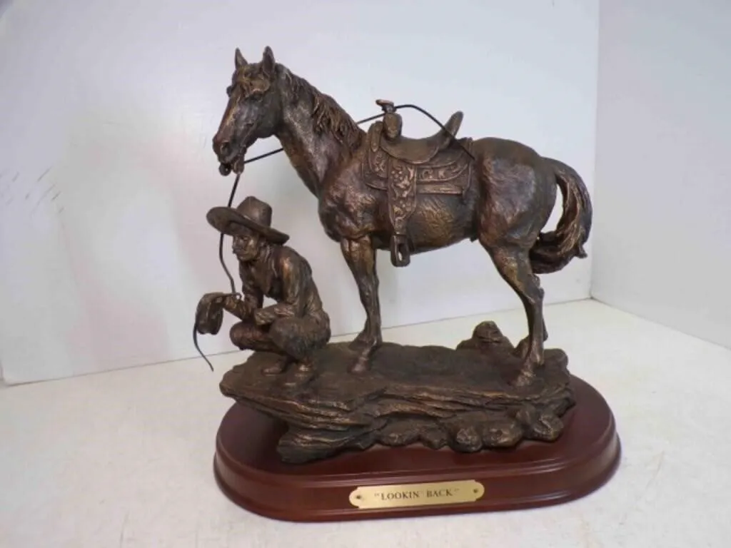 Bronze Tone "Lookin' Back" Western Stature by