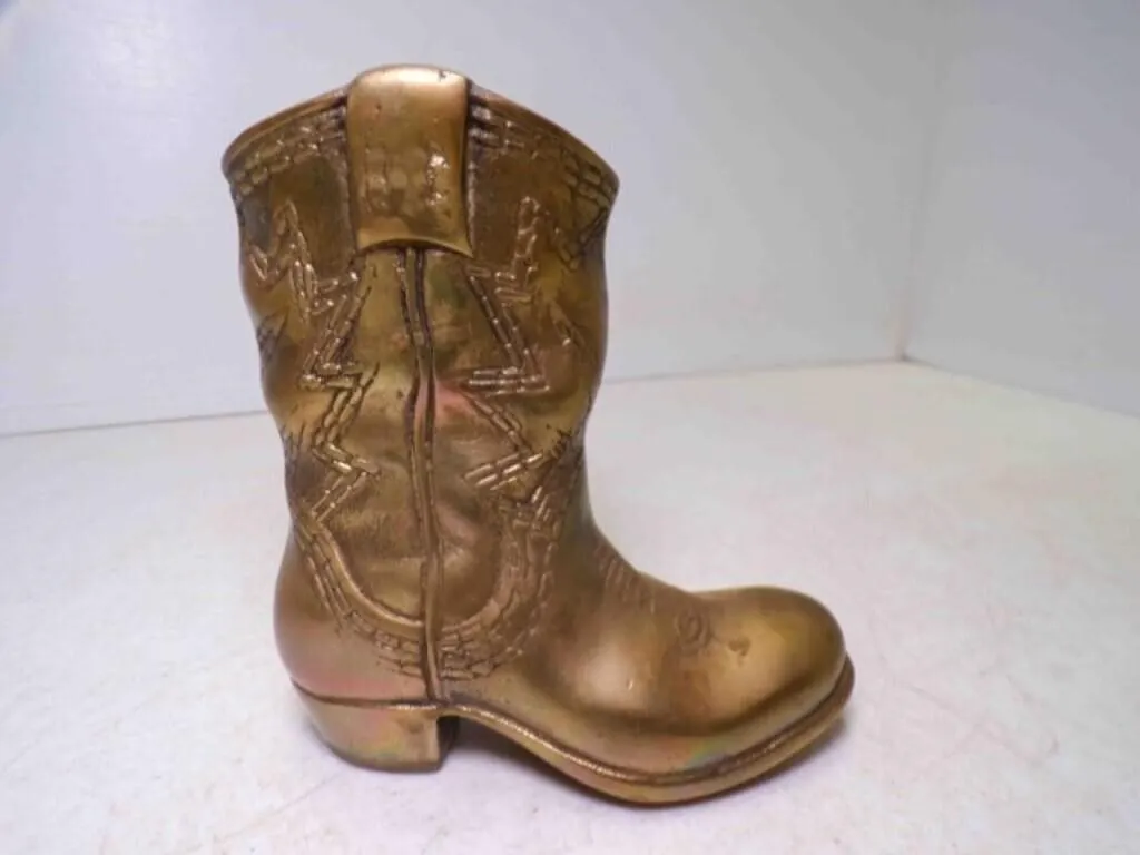 Vintage Solid Brass Western Cowboy Boot