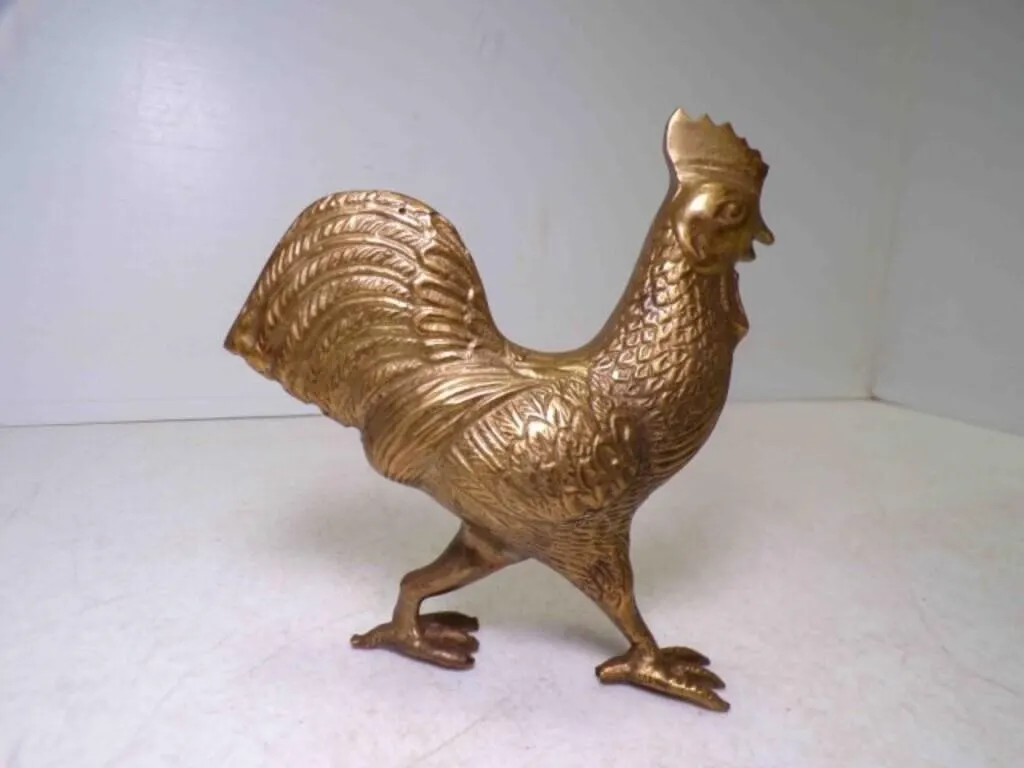Vintage Brass Strutting Rooster