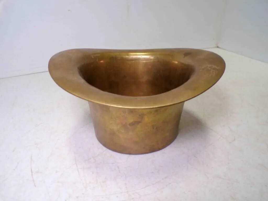 Vintage Brass Top Hat Planter - Made in India