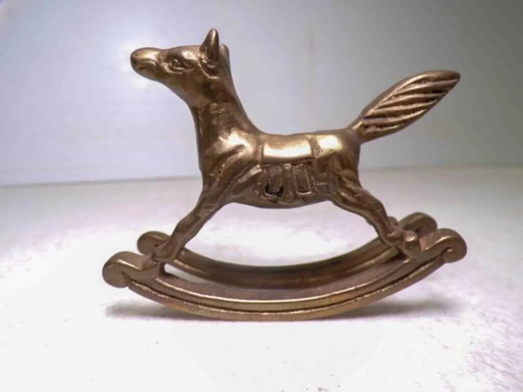 Vintage Miniature Brass Rocking Horse Figurine