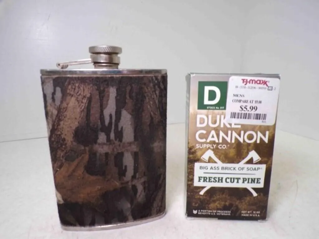 Stainless Steel 8 Oz Flask Woodland Camouflage Wra