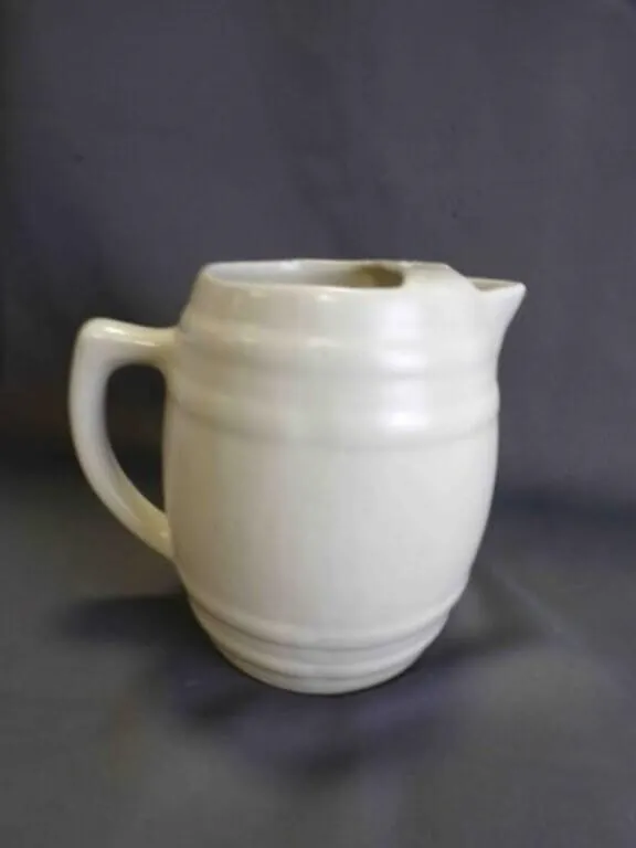 Vintage Ceramic Jug Banded Barrel Design