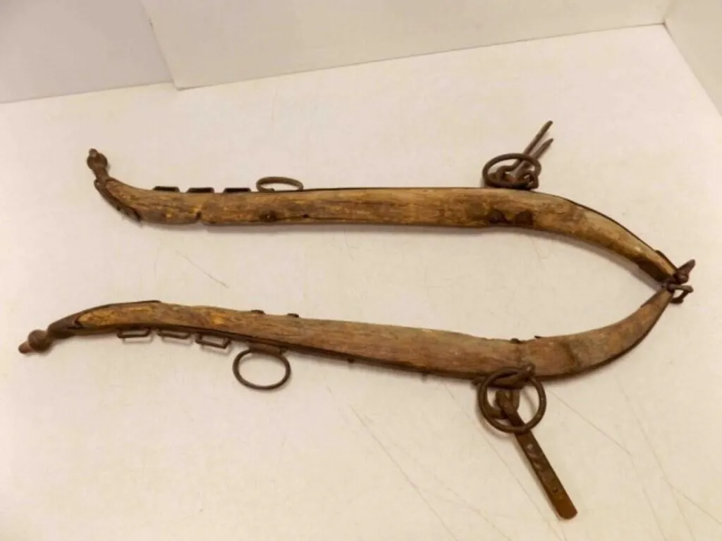 Antique Hardwood & Iron Horse Hames