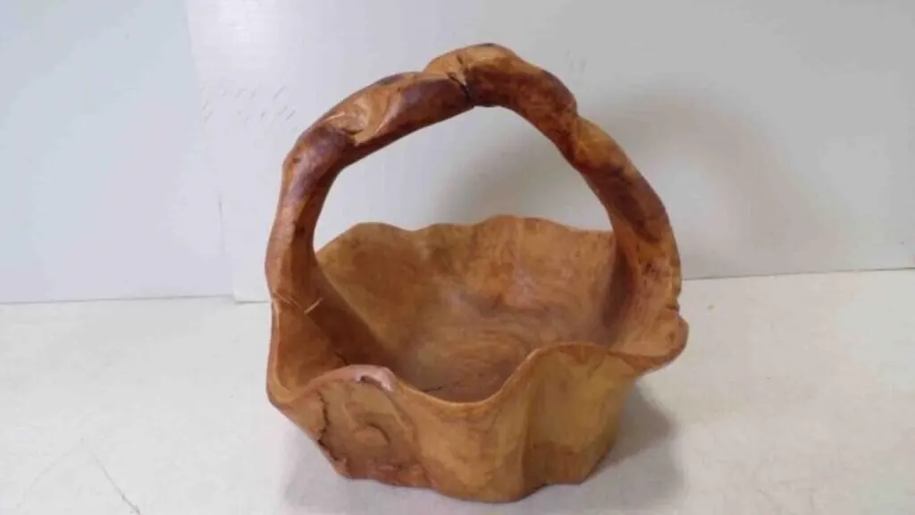 Tree Root Basket Bowel With Big Crack In It