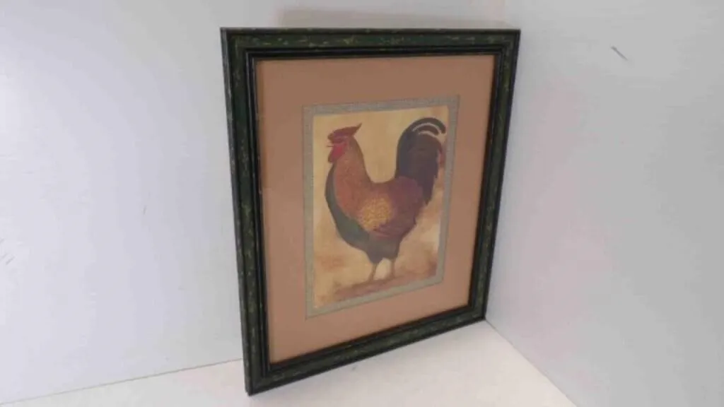 2002 Home Interiors & Gift Framed Rooster Art