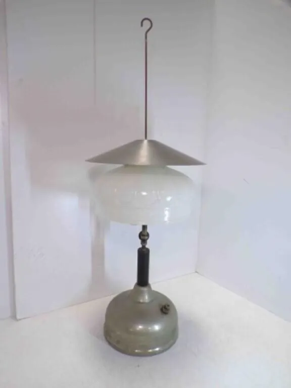 Antique Coleman Quick-Lite Table Lamp White Milk