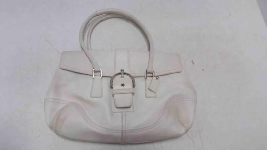 White Leather Coach Soho Shoulder Purse Bag