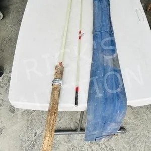 vintage 2 pc fishing rod & fabric case