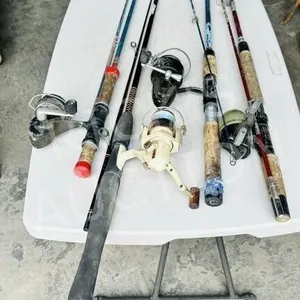 collection of vintage rod & reel set - as is