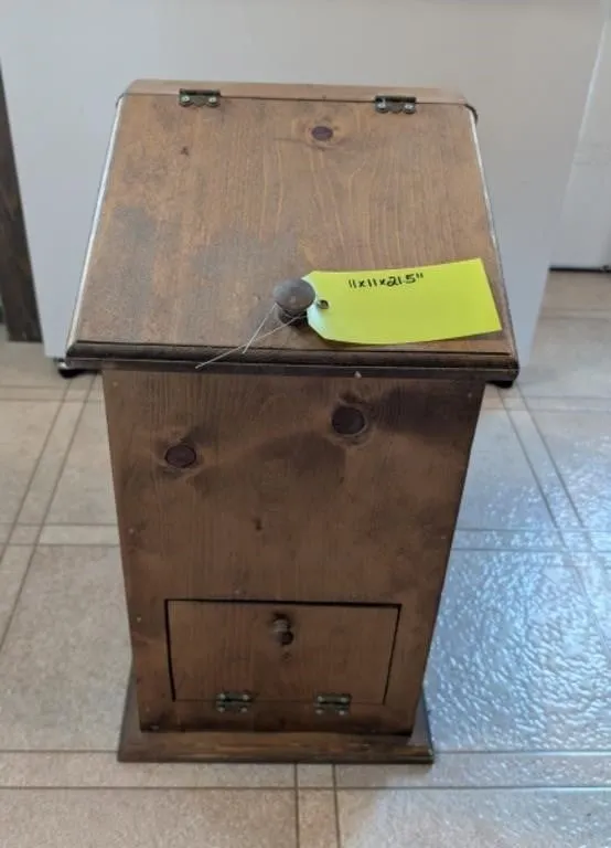 Wooden Potato Bin. 11"x11"x21.5"