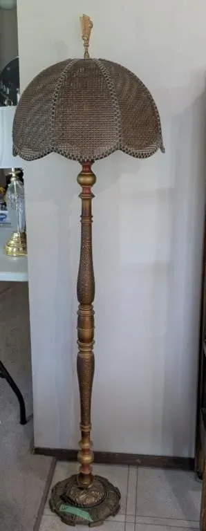 Vintage Floor Lamp 66" Tall Cord Needs Repairs.