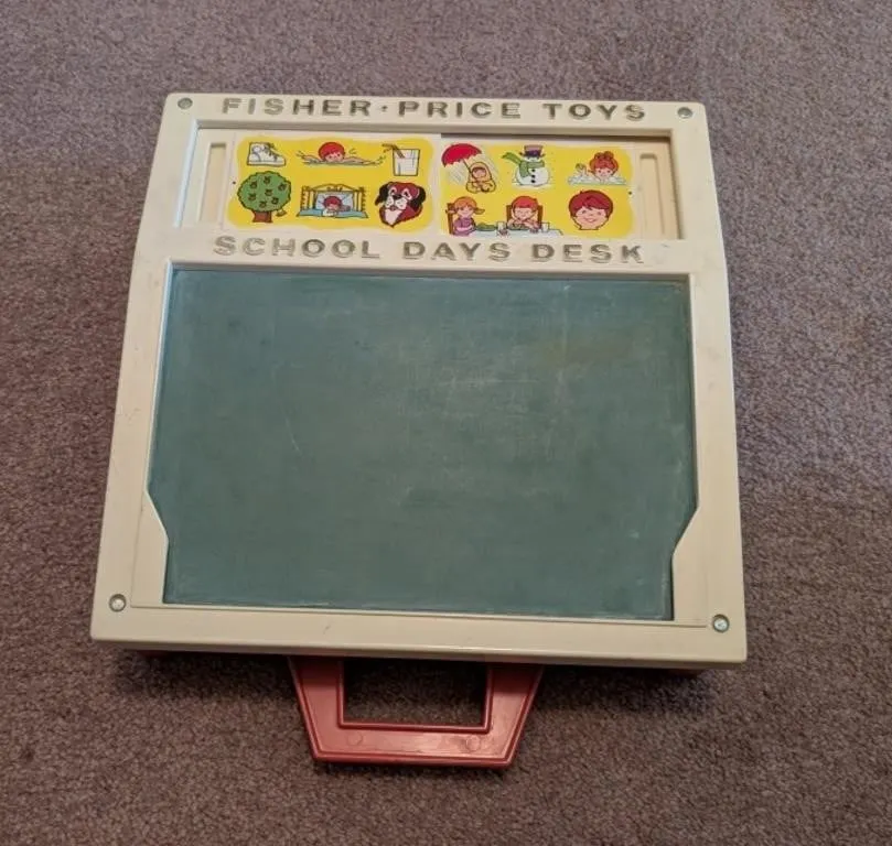Vintage Fisher Price School Days Desk Toy.