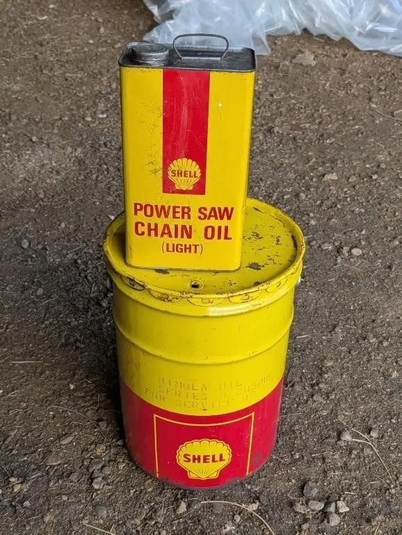 Vintage Shell 5 Gallon Oil Pail- and Shell