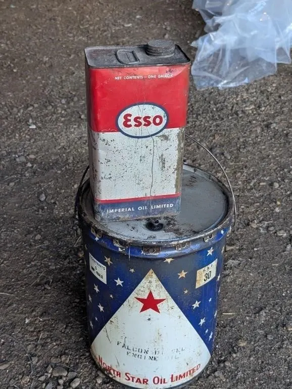 Vintage North Star 5 Gallon Oil Pail- and Esso