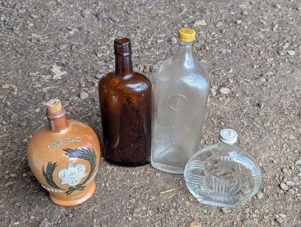 4 Vintage Glass Bottles
